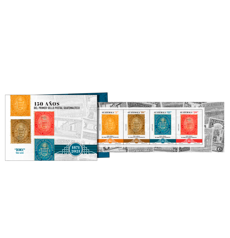 150 años del Primer Sello Postal Guatemalteco - Carnet